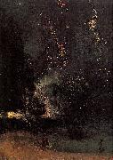 James Abbott McNeil Whistler Nocturne in Black and Gold The Falling Rocket oil on canvas